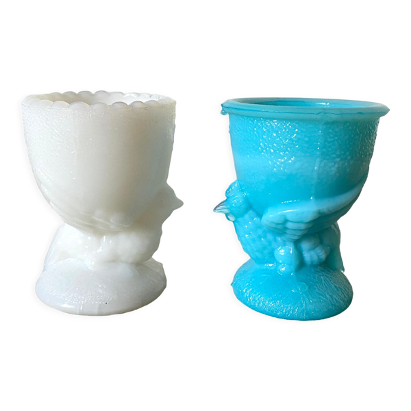 Coquetiers poule  ancien en opaline