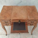 Louis XV style walnut veneer sewing table
