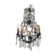 Black lacquered metal chandelier and crystal tassels