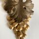 Golden wood mid-19th bunch of grape leaf vine pediment part Bacchus