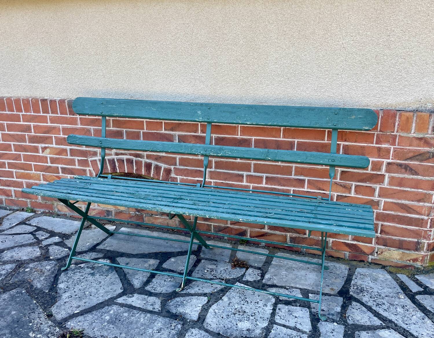 Antique folding garden bench