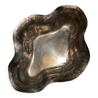 Silver metal dish art nouveau decor