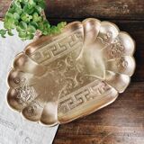Golden brass serving tray