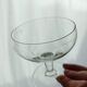 Lot de 5 coupes à champagne en verre gravé feuillage