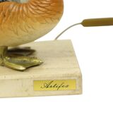 Artiflex Duck Lamp Design Brass Resin Travertine Malevolti