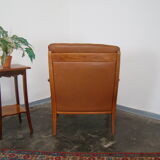Fauteuil chesterfield en cuir vintage