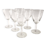 Serie de 6 verres à vin ciselés