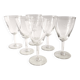 Serie de 6 verres à vin ciselés