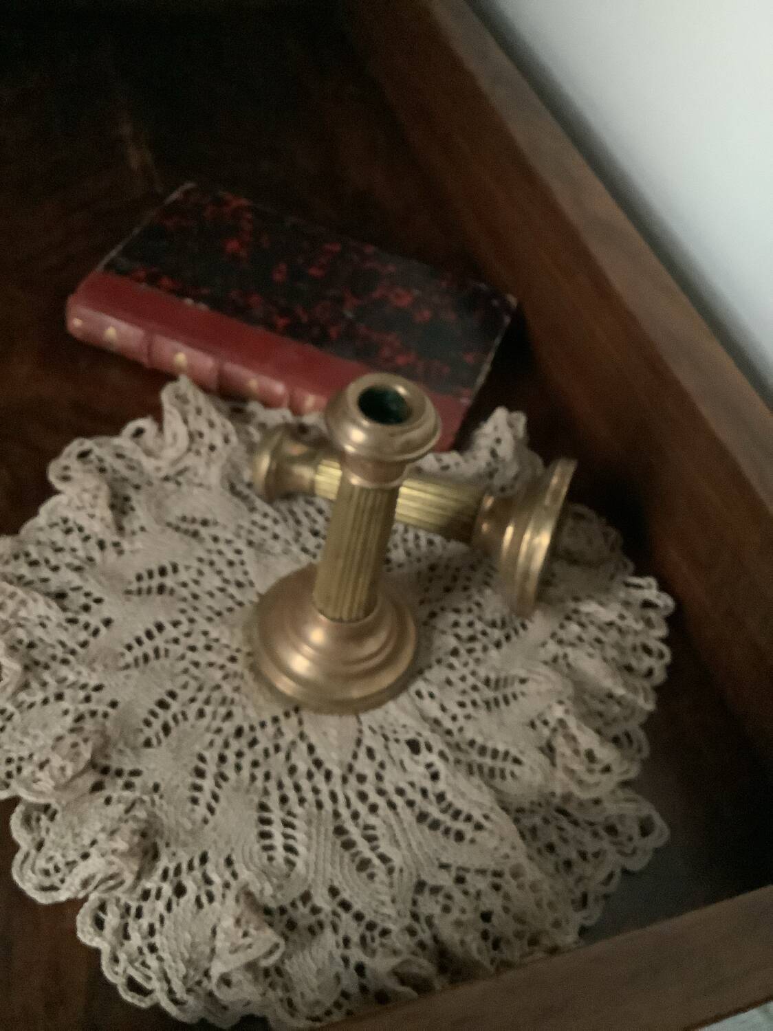 Duo of brass candlesticks