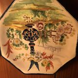 Two octagonal plates cottard earthenware from nevers