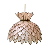 Mother-of-pearl and brass vintage lotus flower-shaped suspension