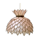 Suspension nacre et laiton forme fleur de lotus vintage