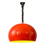 Big vintage red metal space age pendant lamp