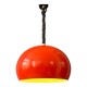 Big vintage red metal space age pendant lamp