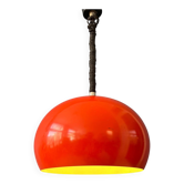 Big vintage red metal space age pendant lamp