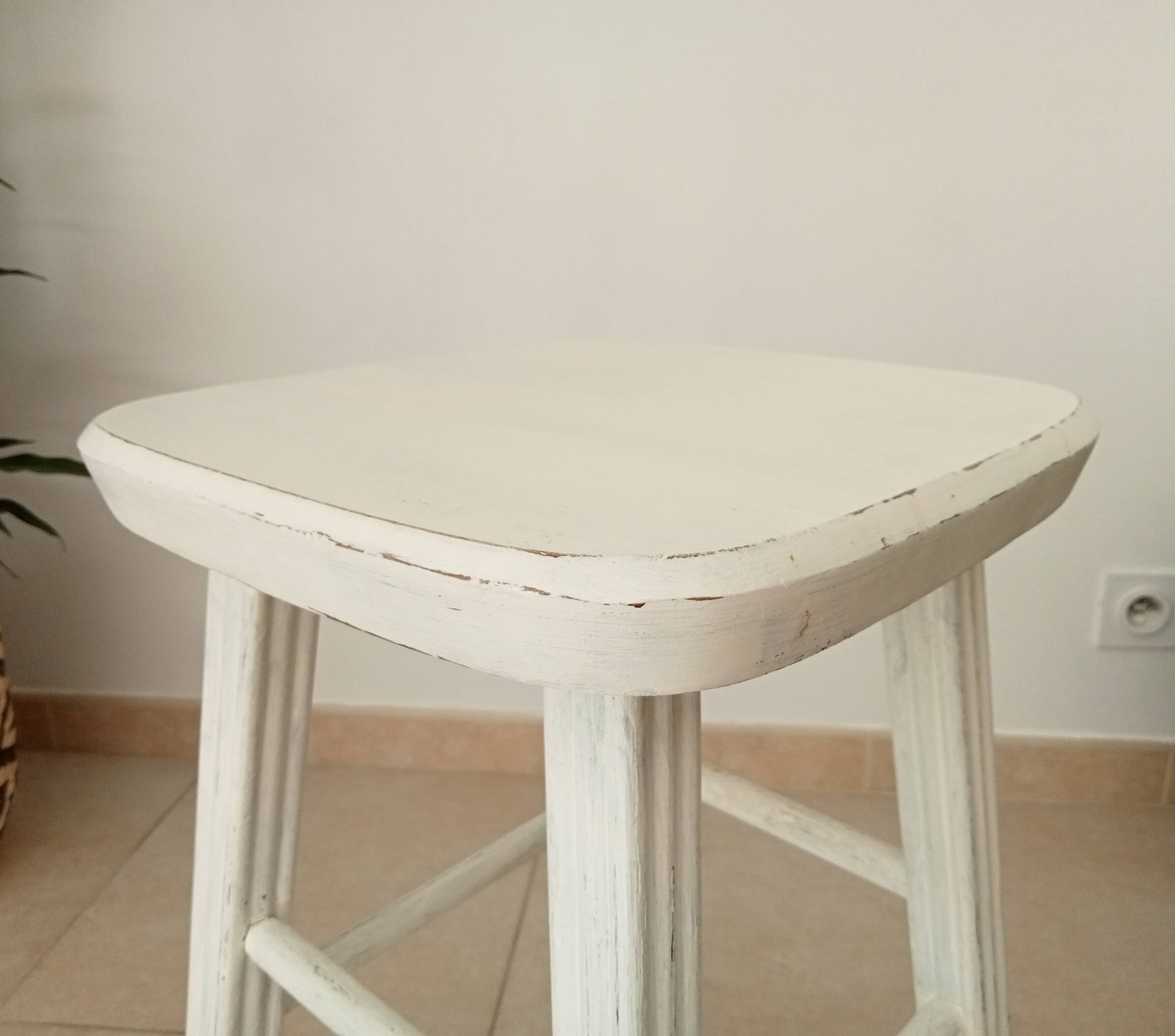 Vintage shabby wooden stool