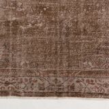Mid-century handmade turkish area rug in brown and beige color 199x300 cm