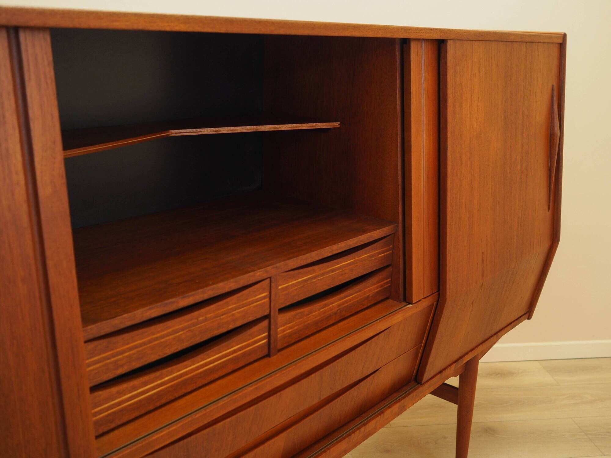 Teak highboard, Danish design, 1960s, made in Denmark