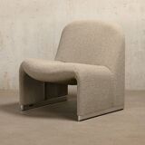 Fauteuils Alky Lounge Giancarlo Piretti en laine bouclée gris pierre, Anonima Castelli