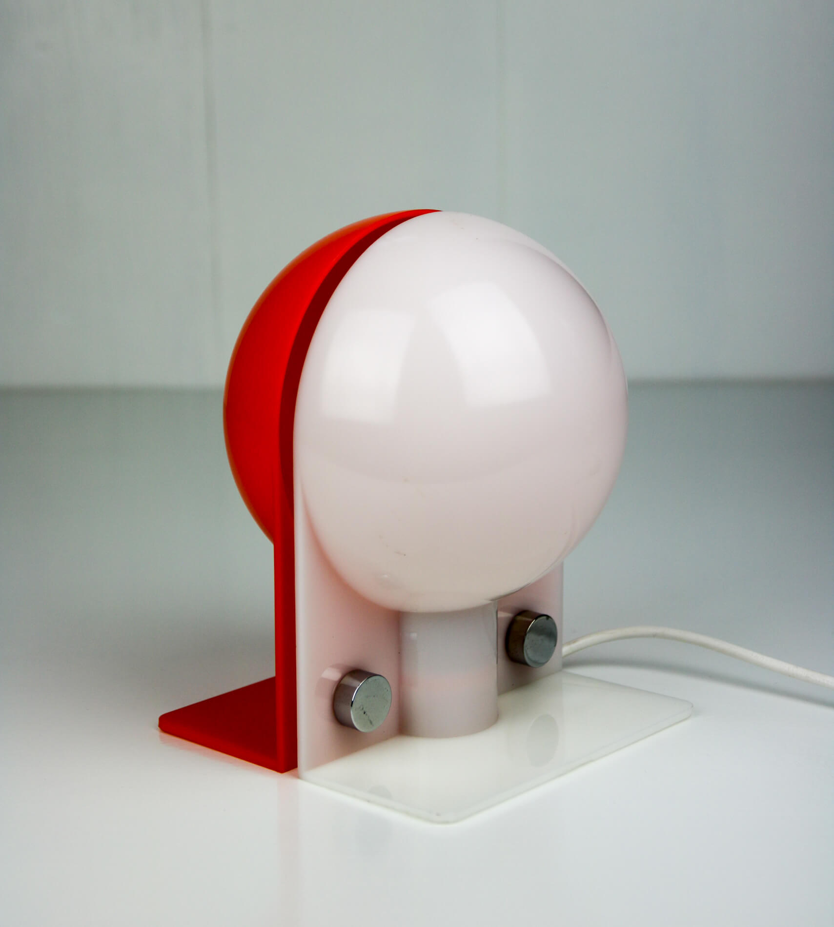 Space Age orange table lamp from Sergio Brazzoli for Guzzini, 1970s