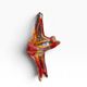 Vintage Murano glass bowl/plate in orange-red with swirling patterns.