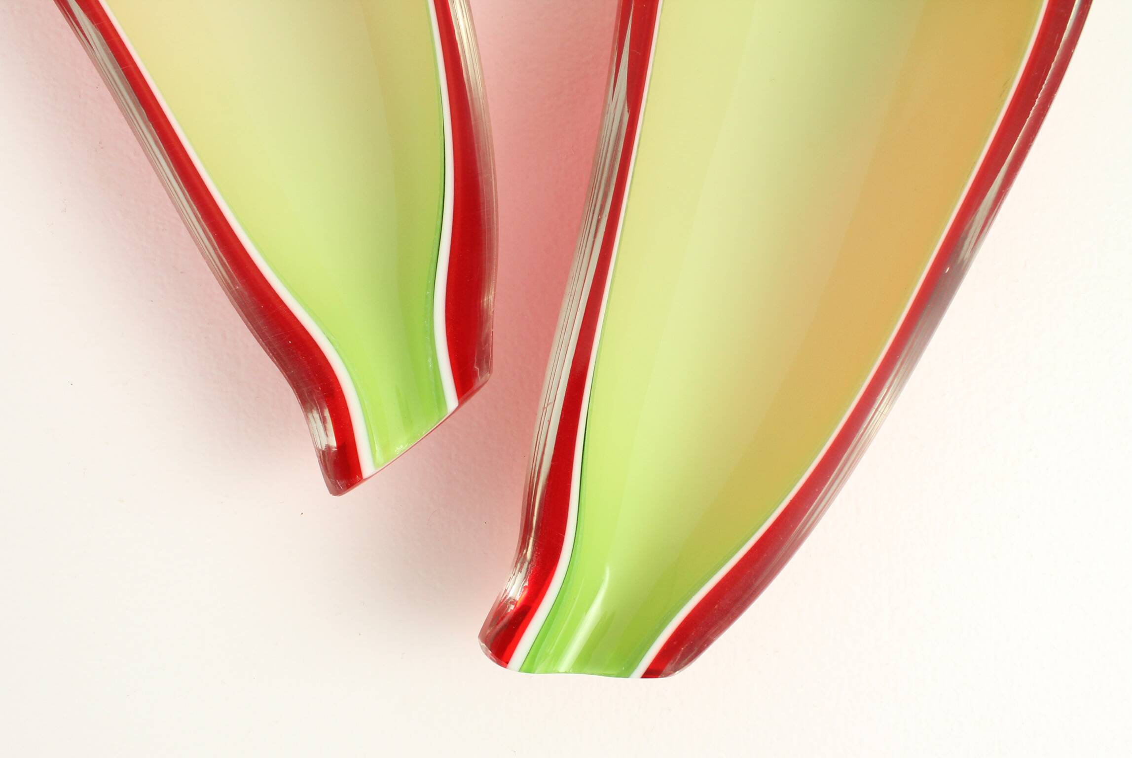 Pair of Fratelli Toso bowls in the shape of an aubergine, Murano, Italy, 1950s.