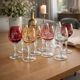 Crystal Colour Verres X8 1970s Vintage Service Engraved 16 cm