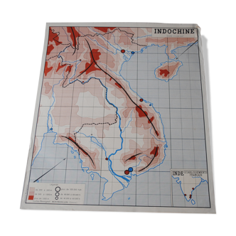 Carte scolaire Rossignol de Indochine et Madagascar