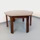 Vintage brutalist hexagonal dining table made of oak from the 1950s.
