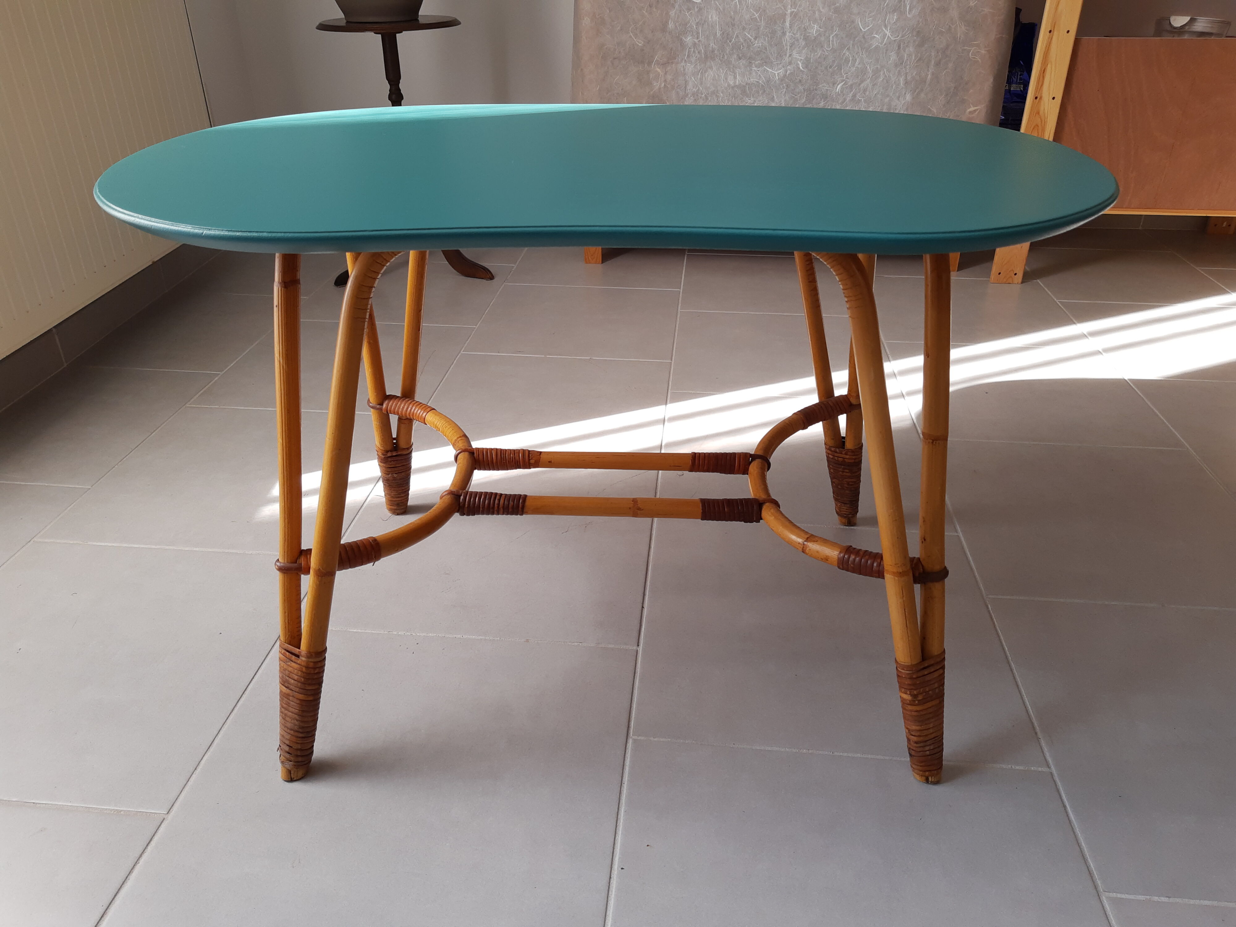 Vintage "bean" coffee table restyled