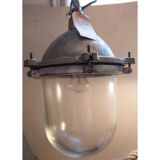 Lampe industriel en alu avec globe en verre
