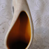 Ceramic vase with handle from the 70s, signed Tess, sunflower decor