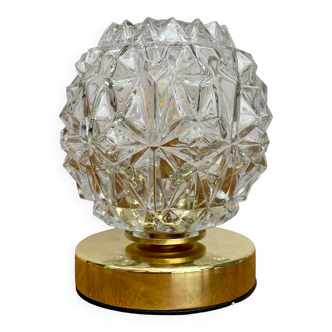 Vintage globe table lamp in molded glass