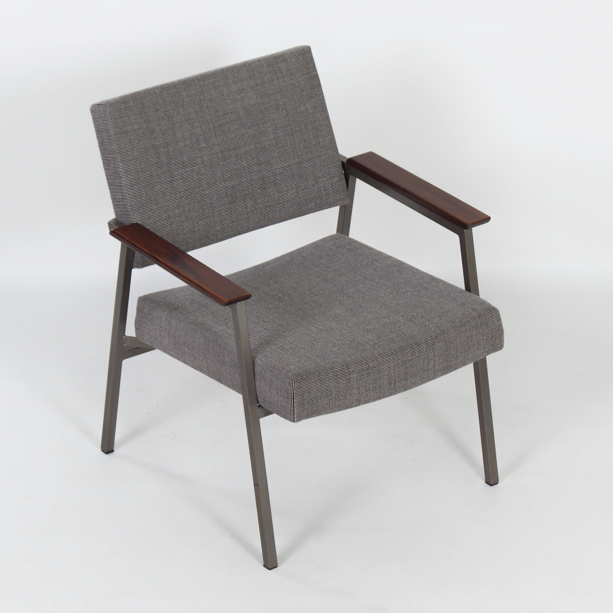 Vintage armchair with teak armrests by Avanti, 1960s, reupholstered