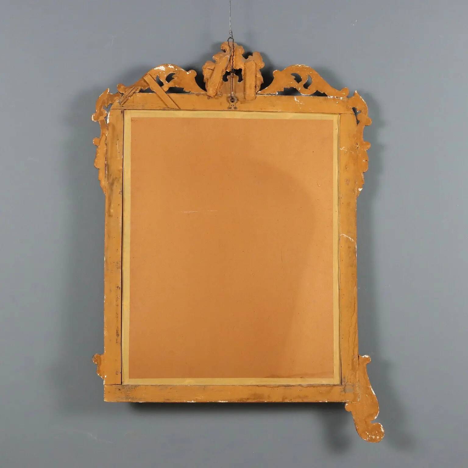 Antique carved and gilded wooden mirror, Italy, 18th century