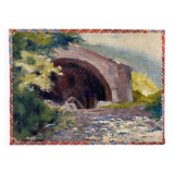 Peinture à l'huile sur toile "Maison et forêt" n°12