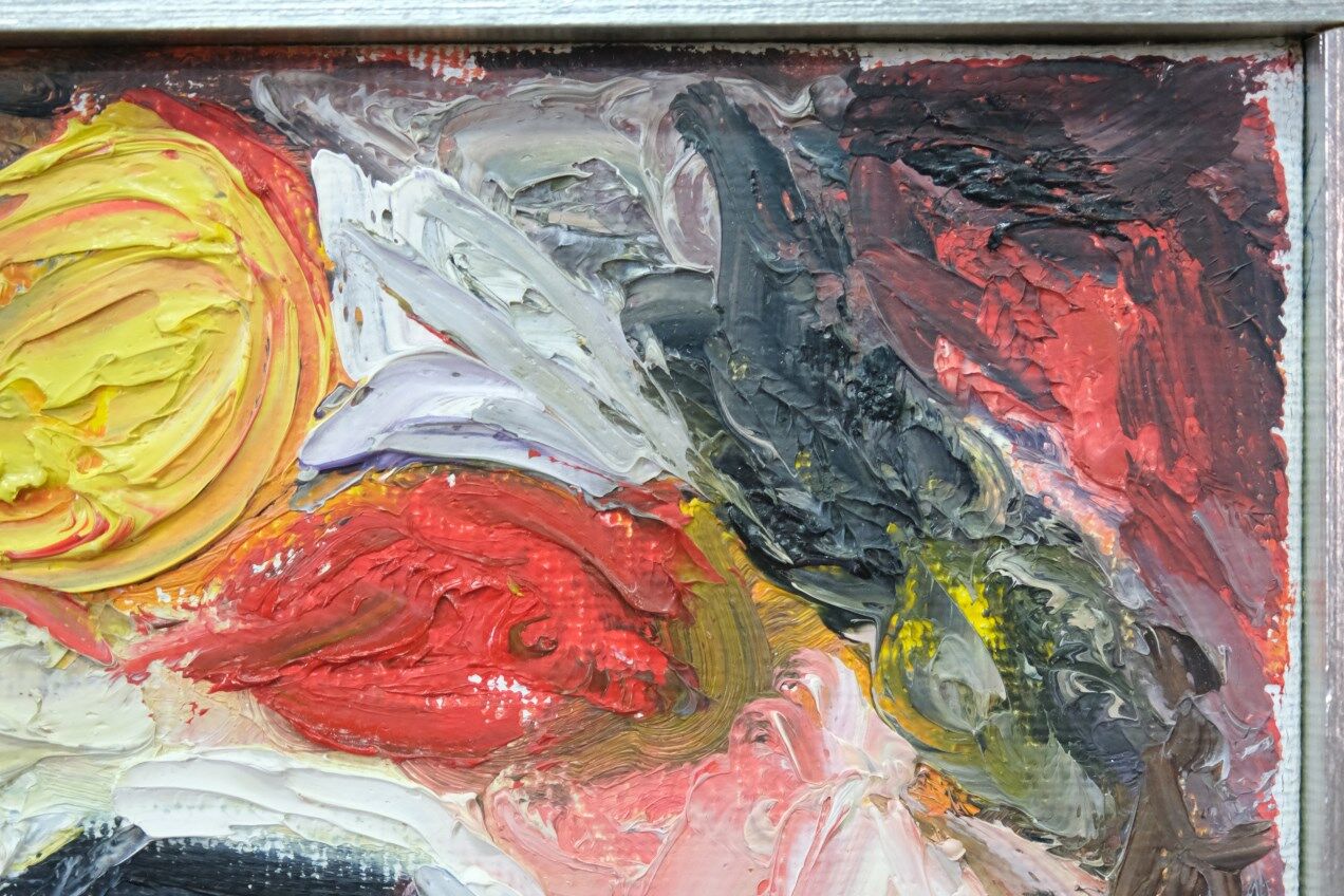 Grethe Hultgren, Swedish Expressionist Composition, Oil on Canvas, 1979, Framed