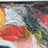 Grethe Hultgren, Swedish Expressionist Composition, Oil on Canvas, 1979, Framed