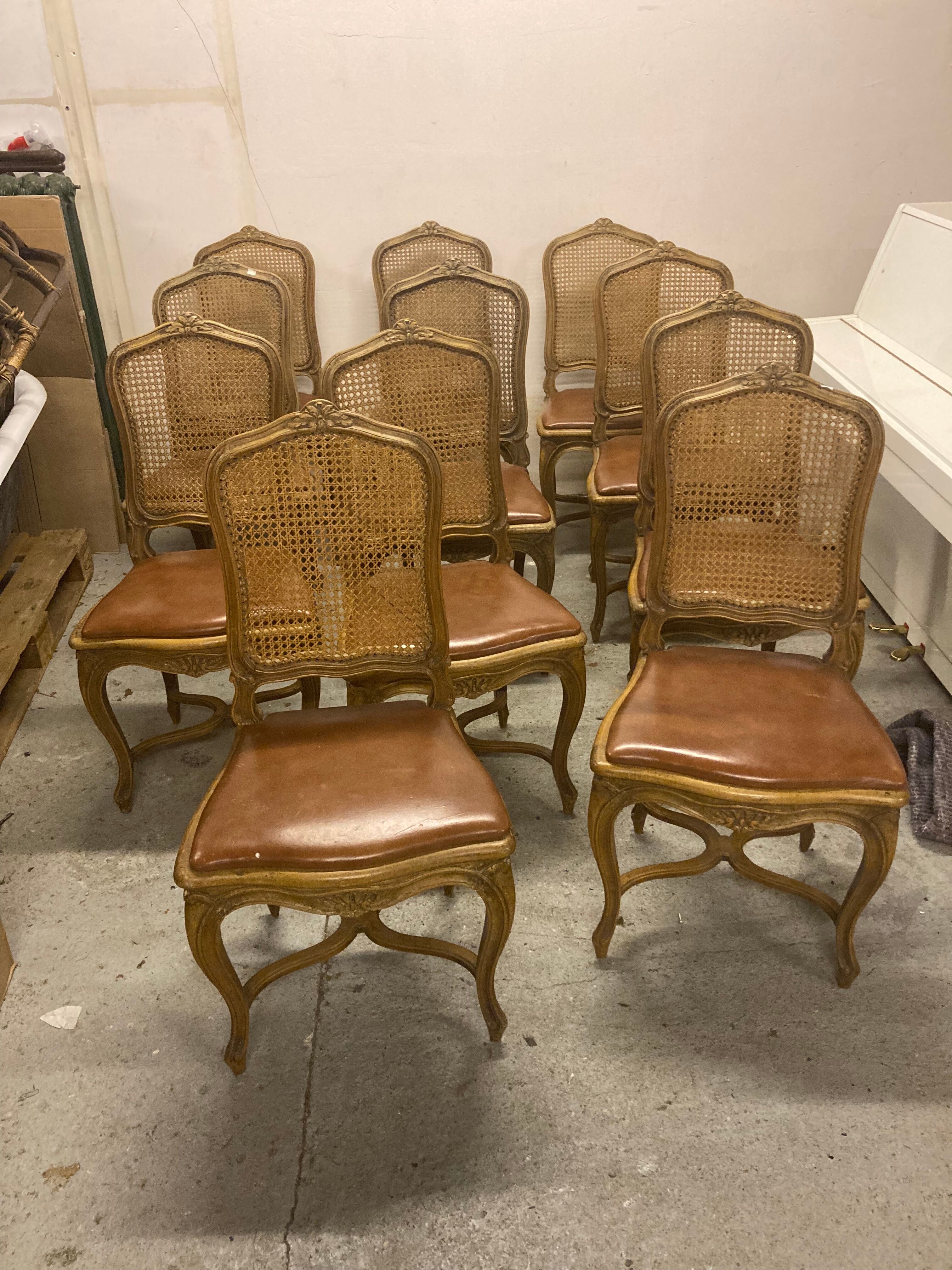 Chairs in beech Louis XV style