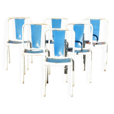 6 anciennes chaises de bistrot Tolix en métal - Style industriel