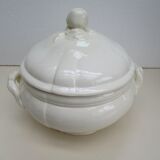 Old soup tureen Sarreguemines ivory