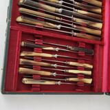 Service 20 table knives blade steel handle horn