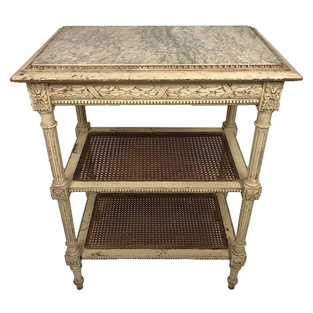 Louis XVI style server, cream lacquered wood, circa 1900