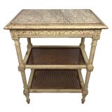 Louis XVI style server, cream lacquered wood, circa 1900