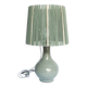 Large ceramic lamp with wire shade