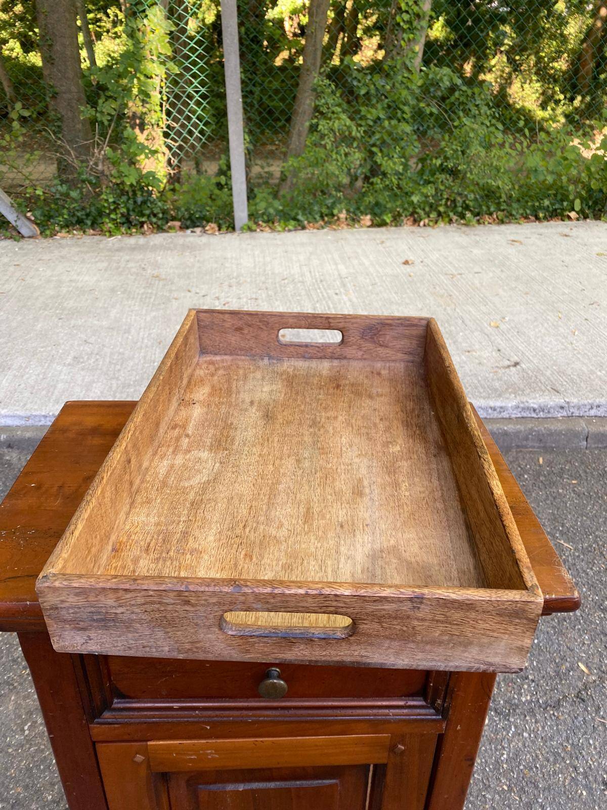 Large rectangular serving platter in solid wood Scandinavian style.