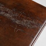 Table console espagnole ancienne en chêne avec tiroirs fabriqués à la main, 18ème siècle