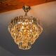 Kinkeldey chandelier, gold, cut glass, 4 levels, Germany, 1970