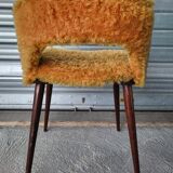 Authentic old vintage furry armchair in good condition