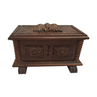 Old carved wooden box